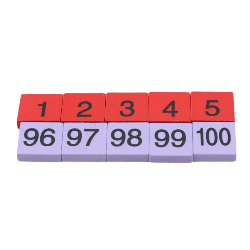 1Set Holz Montessori Hundred Board Math 1 bis 100 fortlaufende Zahlen zählen Spielzeug Montessori Pädagogisches Holzspielzeug für Kinder