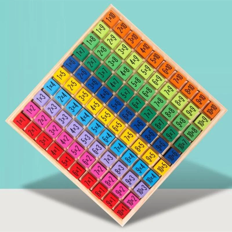 1Set Holz Montessori Hundred Board Math 1 bis 100 fortlaufende Zahlen zählen Spielzeug Montessori Pädagogisches Holzspielzeug für Kinder