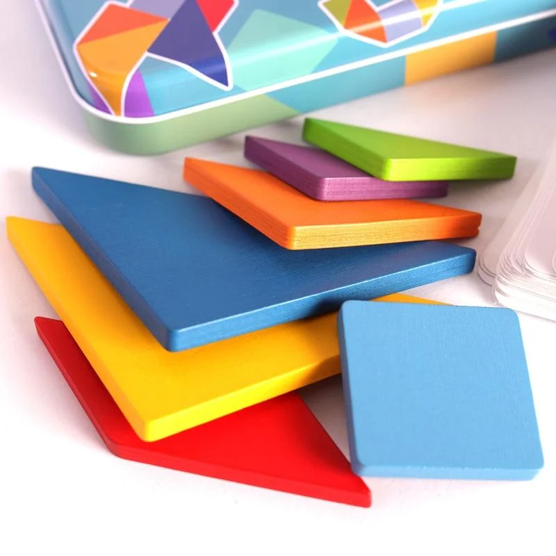 3D Holz Muster Tier Puzzle Bunte Tangram Spielzeug Kinder Montessori Frühen Bildung Sortierung Spiele Spielzeug Kinder Geschenk