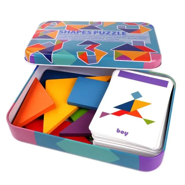 3D Holz Muster Tier Puzzle Bunte Tangram Spielzeug Kinder Montessori Frühen Bildung Sortierung Spiele Spielzeug Kinder Geschenk
