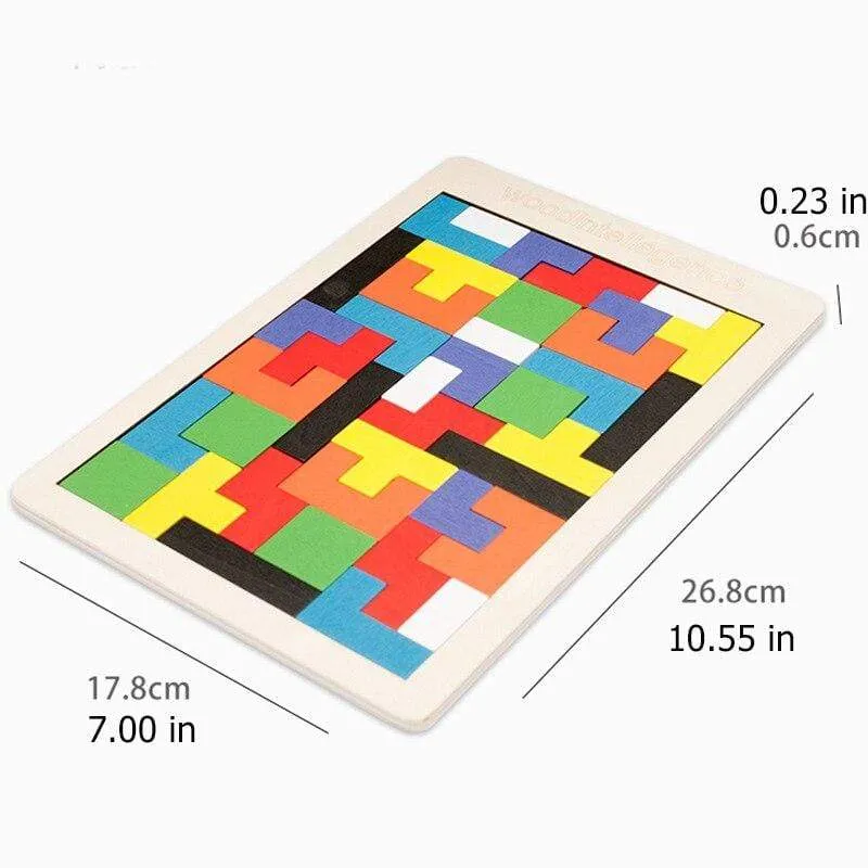 1PCS Holz Puzzles Baby Spielzeug Tangram Montessori Materialien Pädagogisches Spielzeug Für Kinder Ziegel Kinder Lernen Spielzeug