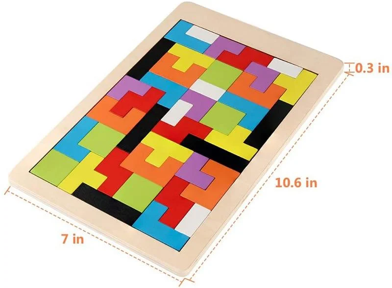 1PCS Holz Puzzles Baby Spielzeug Tangram Montessori Materialien Pädagogisches Spielzeug Für Kinder Ziegel Kinder Lernen Spielzeug