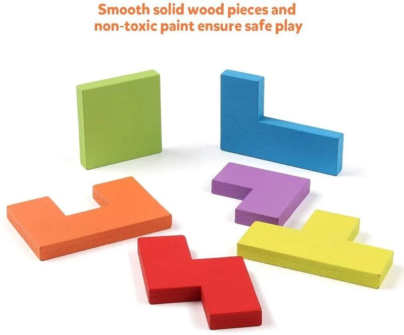 1PCS Holz Puzzles Baby Spielzeug Tangram Montessori Materialien Pädagogisches Spielzeug Für Kinder Ziegel Kinder Lernen Spielzeug
