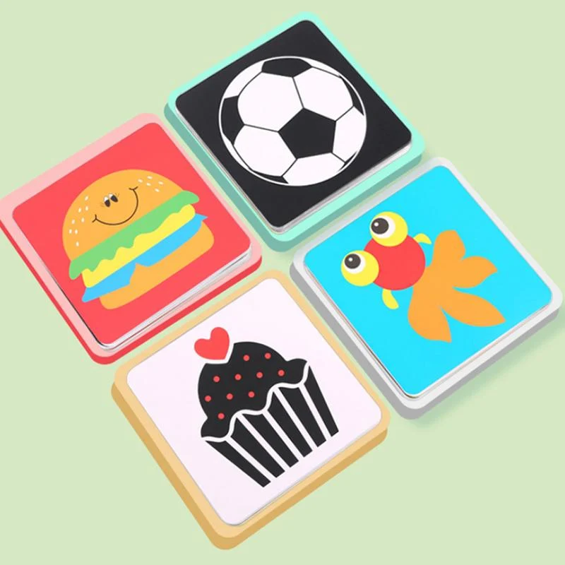 Montessori Baby Visuelle Stimulationskarte Spielzeug Schwarz Weiß Flash-Karten Hoher Kontrast Visuelle Stimulation Lernen