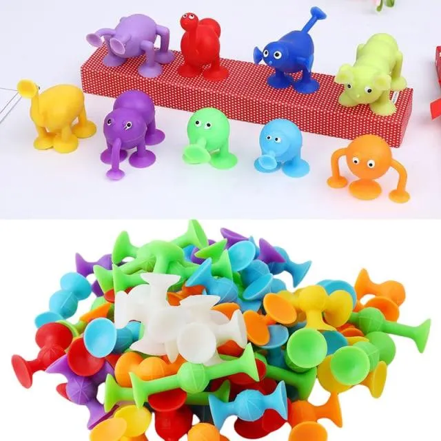 Vliesbeutelpackung Bösewicht Form Zusammengebauter Sauger Saugnapf Pädagogischer Baustein Spielzeug Mädchen & Junge Kinder Geschenke Spaß Spiel