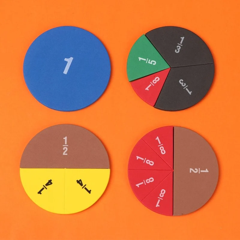 51Pcs EVA Runde Förmigen Fraktionen Instrument Montessori Mathematik Pädagogisches Spielzeug Mathematik Lernen Werkzeug Student Lehre Geschenke