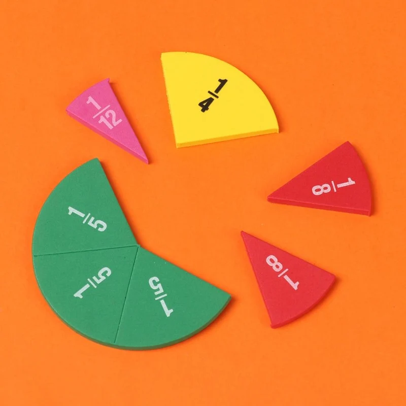 51Pcs EVA Runde Förmigen Fraktionen Instrument Montessori Mathematik Pädagogisches Spielzeug Mathematik Lernen Werkzeug Student Lehre Geschenke