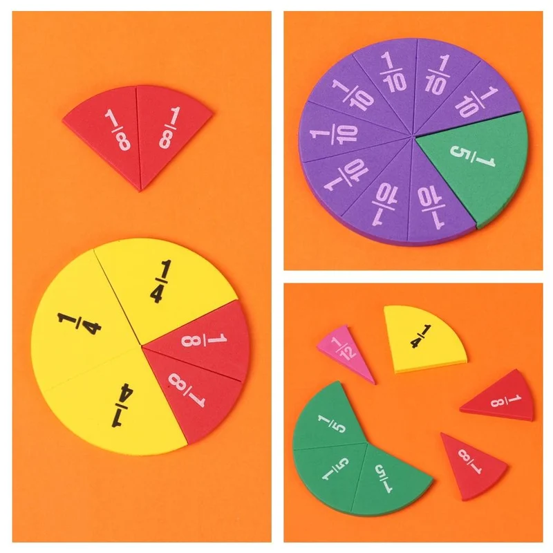 51Pcs EVA Runde Förmigen Fraktionen Instrument Montessori Mathematik Pädagogisches Spielzeug Mathematik Lernen Werkzeug Student Lehre Geschenke