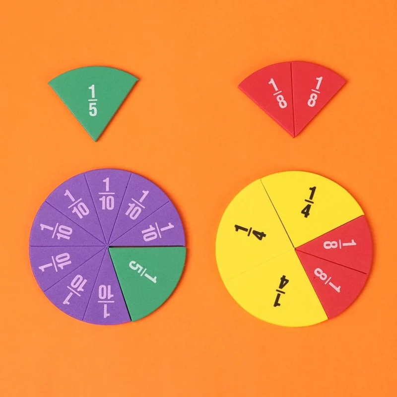 51Pcs EVA Runde Förmigen Fraktionen Instrument Montessori Mathematik Pädagogisches Spielzeug Mathematik Lernen Werkzeug Student Lehre Geschenke