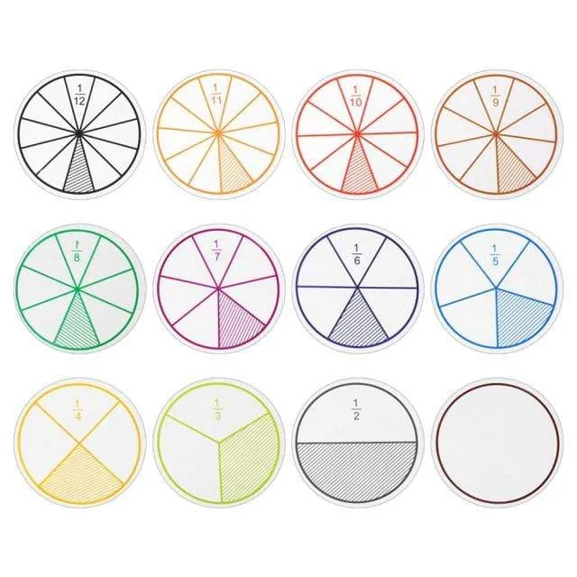 51Pcs EVA Runde Förmigen Fraktionen Instrument Montessori Mathematik Pädagogisches Spielzeug Mathematik Lernen Werkzeug Student Lehre Geschenke