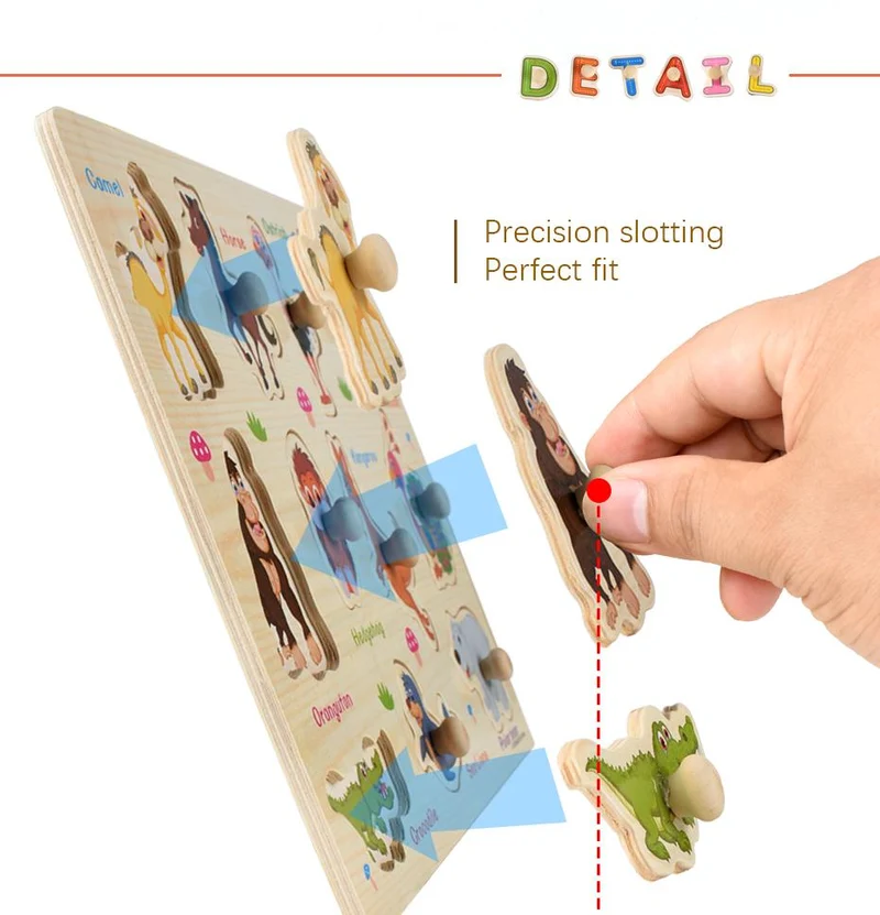 3D-Puzzles aus Holz, Lernspielzeug für Kinder, Alphabet, Tier, Obst, Transport, Gemüse, Form, frühes Lernspielzeug für Babys