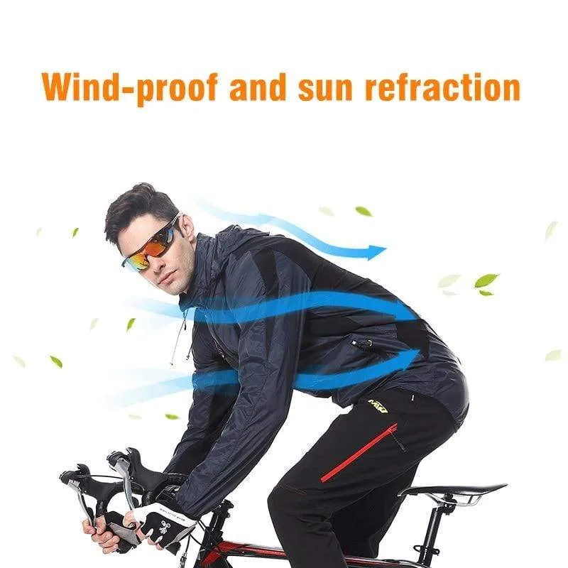 Ultraleichte Kapuzen Fahrradjacke Fahrrad Winddichter Mantel Rennrad MTB Radfahren Windmantel Langarm Kleidung Schnell trocknend Dünne Jacken