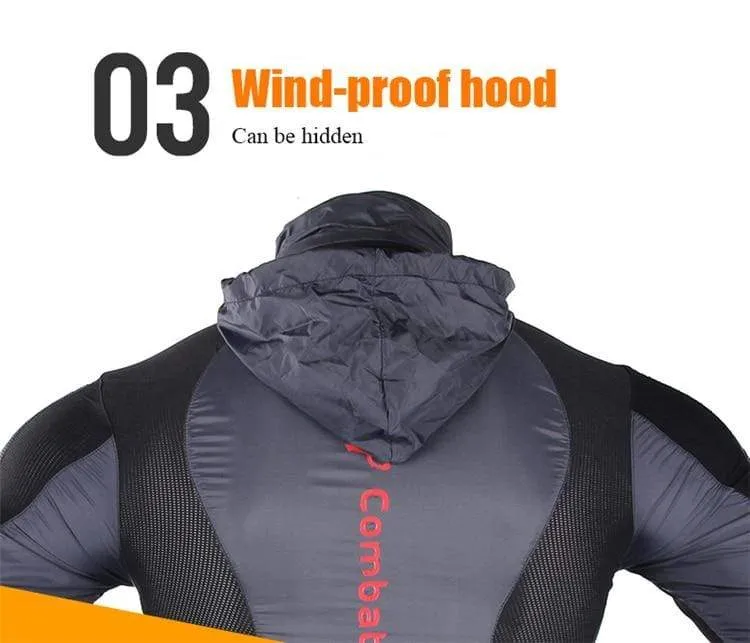 Ultraleichte Kapuzen Fahrradjacke Fahrrad Winddichter Mantel Rennrad MTB Radfahren Windmantel Langarm Kleidung Schnell trocknend Dünne Jacken