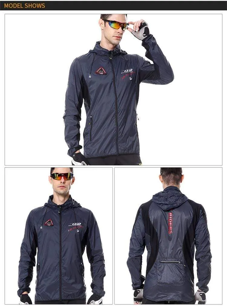 Ultraleichte Kapuzen Fahrradjacke Fahrrad Winddichter Mantel Rennrad MTB Radfahren Windmantel Langarm Kleidung Schnell trocknend Dünne Jacken