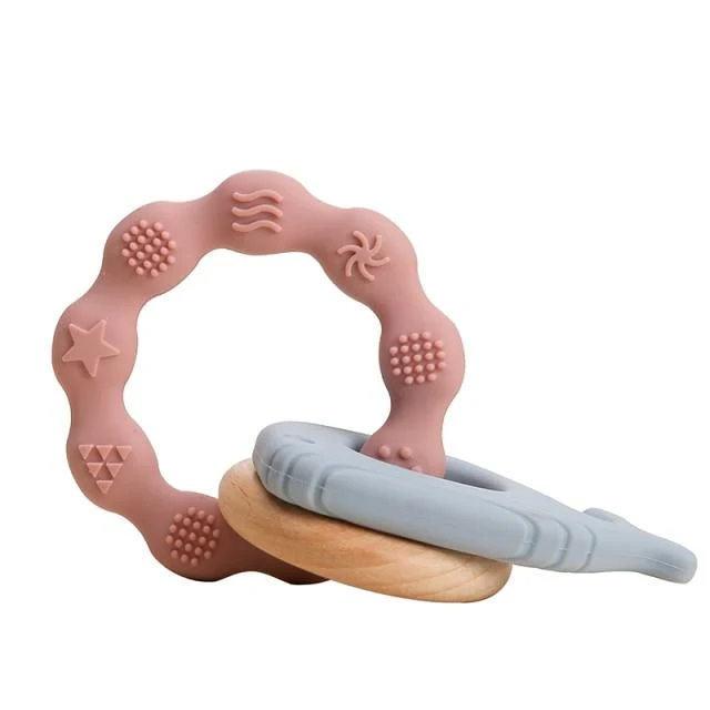 Baby Silikon Beißringe Nagetier Zahnen Ring Neugeborenen Baby Rassel Armband Spielzeug Lebensmittelqualität Baby Armband Pflege Zahnen Spielzeug