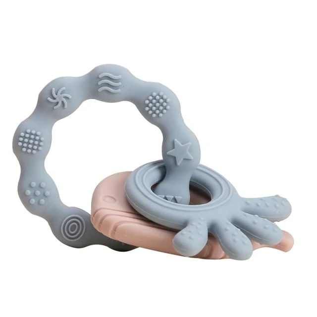 Baby Silikon Beißringe Nagetier Zahnen Ring Neugeborenen Baby Rassel Armband Spielzeug Lebensmittelqualität Baby Armband Pflege Zahnen Spielzeug