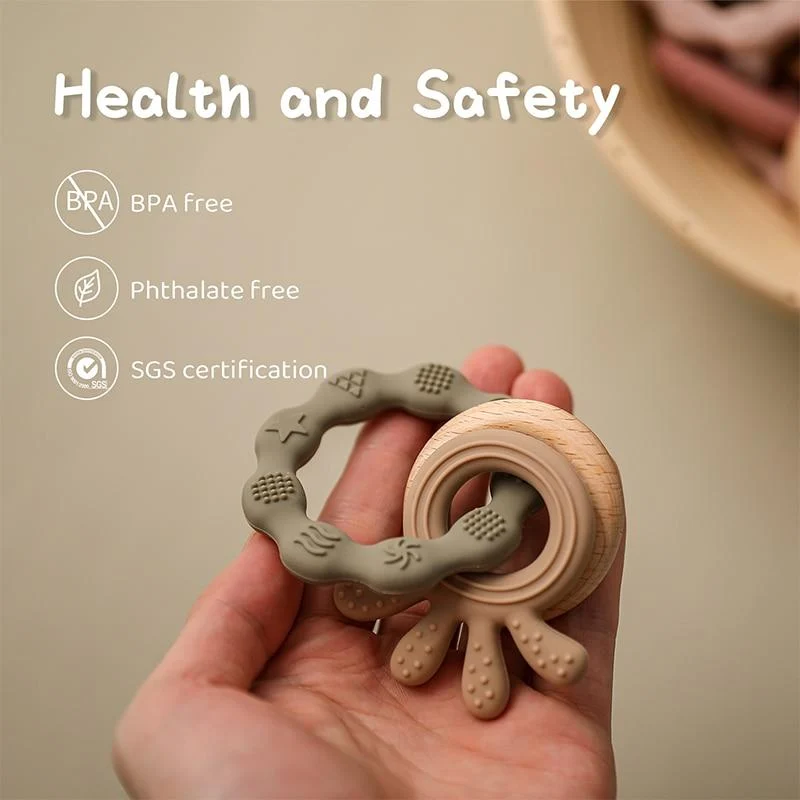 Baby Silikon Beißringe Nagetier Zahnen Ring Neugeborenen Baby Rassel Armband Spielzeug Lebensmittelqualität Baby Armband Pflege Zahnen Spielzeug