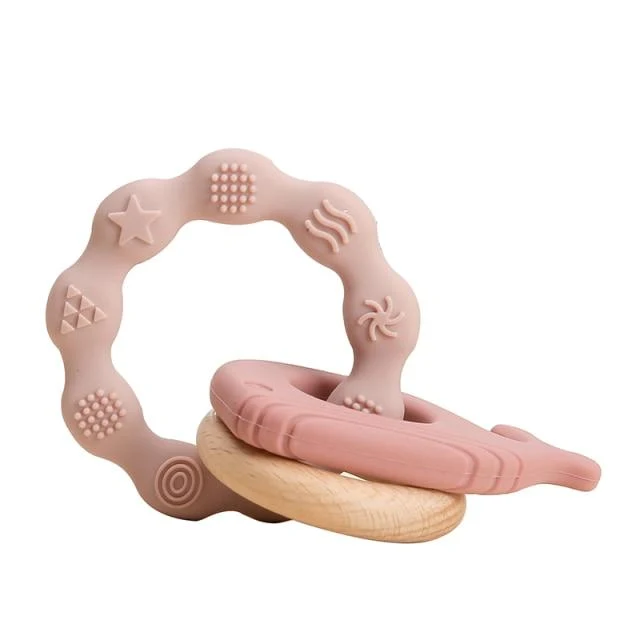 Baby Silikon Beißringe Nagetier Zahnen Ring Neugeborenen Baby Rassel Armband Spielzeug Lebensmittelqualität Baby Armband Pflege Zahnen Spielzeug