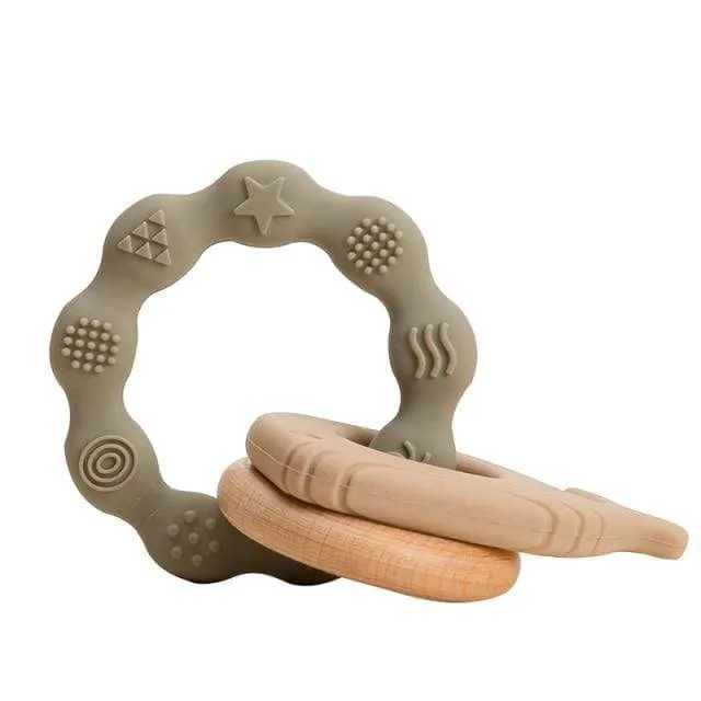 Baby Silikon Beißringe Nagetier Zahnen Ring Neugeborenen Baby Rassel Armband Spielzeug Lebensmittelqualität Baby Armband Pflege Zahnen Spielzeug