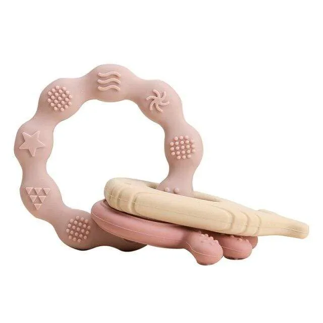 Baby Silikon Beißringe Nagetier Zahnen Ring Neugeborenen Baby Rassel Armband Spielzeug Lebensmittelqualität Baby Armband Pflege Zahnen Spielzeug