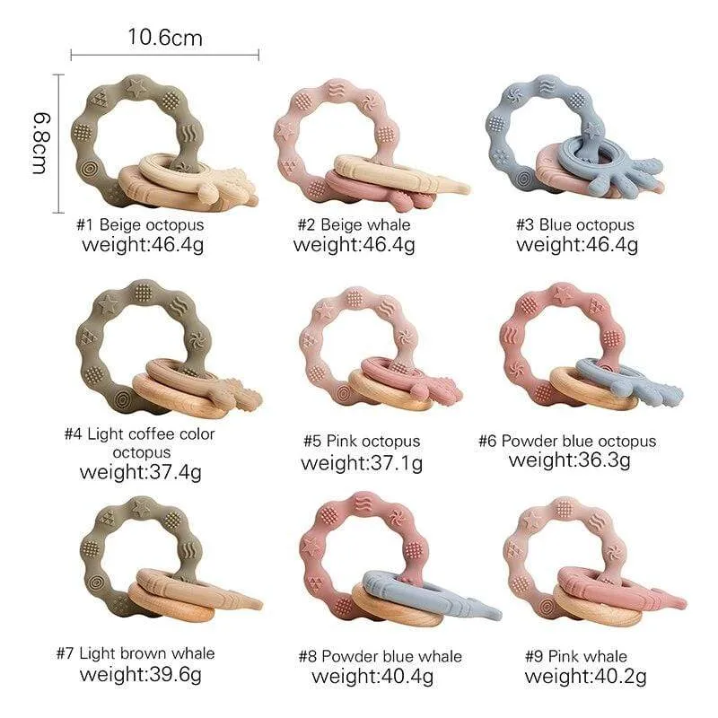 Baby Silikon Beißringe Nagetier Zahnen Ring Neugeborenen Baby Rassel Armband Spielzeug Lebensmittelqualität Baby Armband Pflege Zahnen Spielzeug