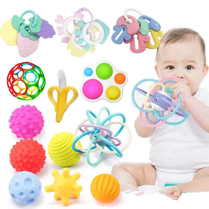 Rassel Beißring Spielzeug für Babys pädagogische Baby Spiele Rassel Spielzeug Beißring für Zähne Neugeborene Baby Rasseln Spielzeug 0 12 Monate