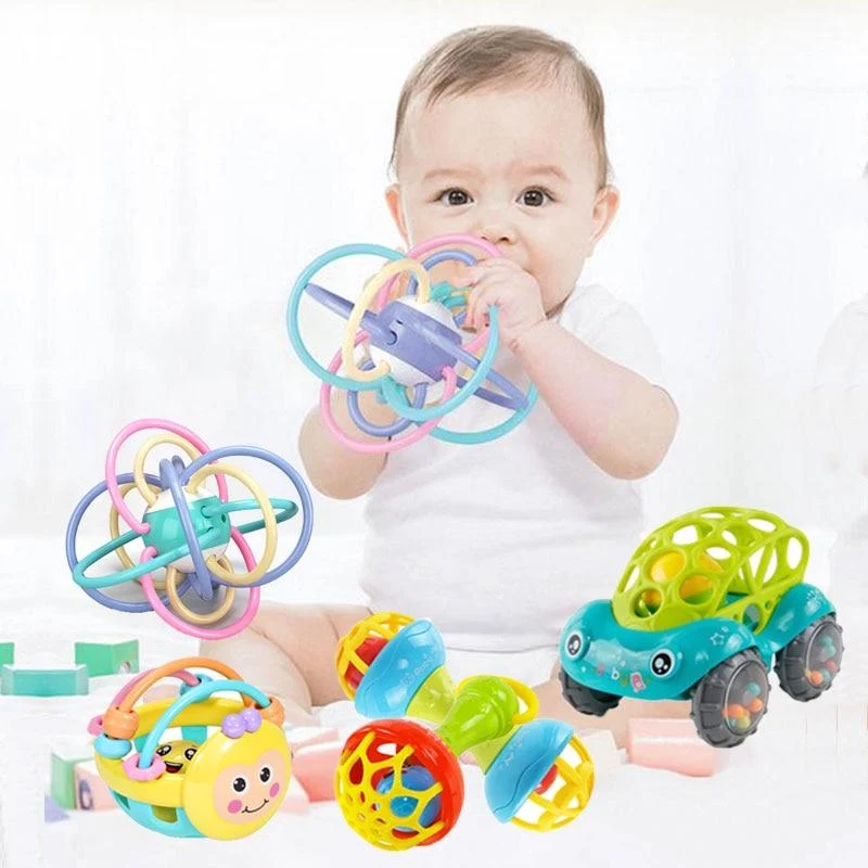 Rassel Beißring Spielzeug für Babys pädagogische Baby Spiele Rassel Spielzeug Beißring für Zähne Neugeborene Baby Rasseln Spielzeug 0 12 Monate