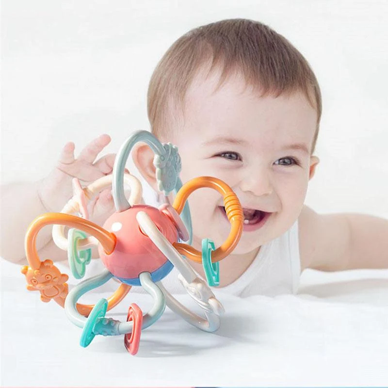 Rassel Beißring Spielzeug für Babys pädagogische Baby Spiele Rassel Spielzeug Beißring für Zähne Neugeborene Baby Rasseln Spielzeug 0 12 Monate