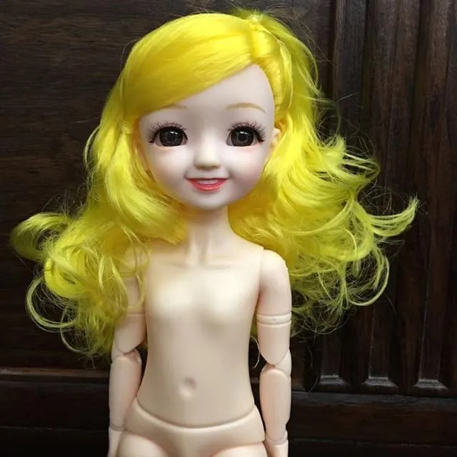 30CM 1/6 BJD Puppe 11 Gelenke Mehrfarbige Haare 3D Große Augen Mode Nettes Lächeln Nackte Weibliche Puppe DIY Kinder Spielzeug für Mädchen Weihnachten Geschenk