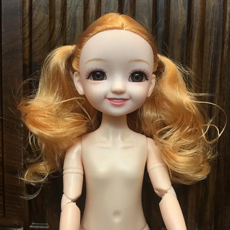 30CM 1/6 BJD Puppe 11 Gelenke Mehrfarbige Haare 3D Große Augen Mode Nettes Lächeln Nackte Weibliche Puppe DIY Kinder Spielzeug für Mädchen Weihnachten Geschenk