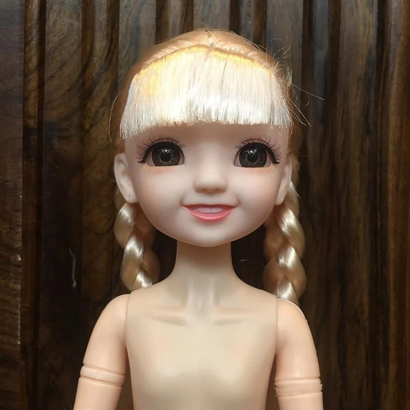 30CM 1/6 BJD Puppe 11 Gelenke Mehrfarbige Haare 3D Große Augen Mode Nettes Lächeln Nackte Weibliche Puppe DIY Kinder Spielzeug für Mädchen Weihnachten Geschenk