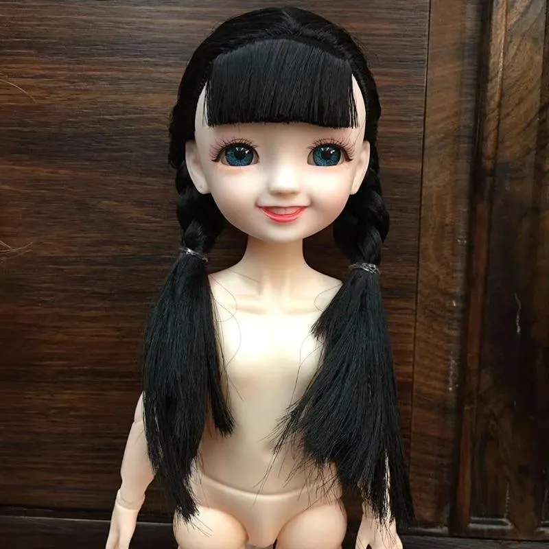 30CM 1/6 BJD Puppe 11 Gelenke Mehrfarbige Haare 3D Große Augen Mode Nettes Lächeln Nackte Weibliche Puppe DIY Kinder Spielzeug für Mädchen Weihnachten Geschenk