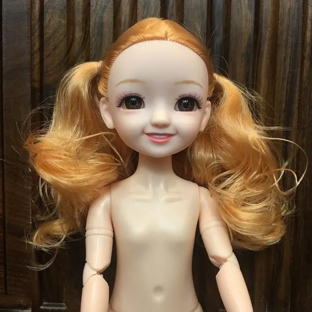30CM 1/6 BJD Puppe 11 Gelenke Mehrfarbige Haare 3D Große Augen Mode Nettes Lächeln Nackte Weibliche Puppe DIY Kinder Spielzeug für Mädchen Weihnachten Geschenk