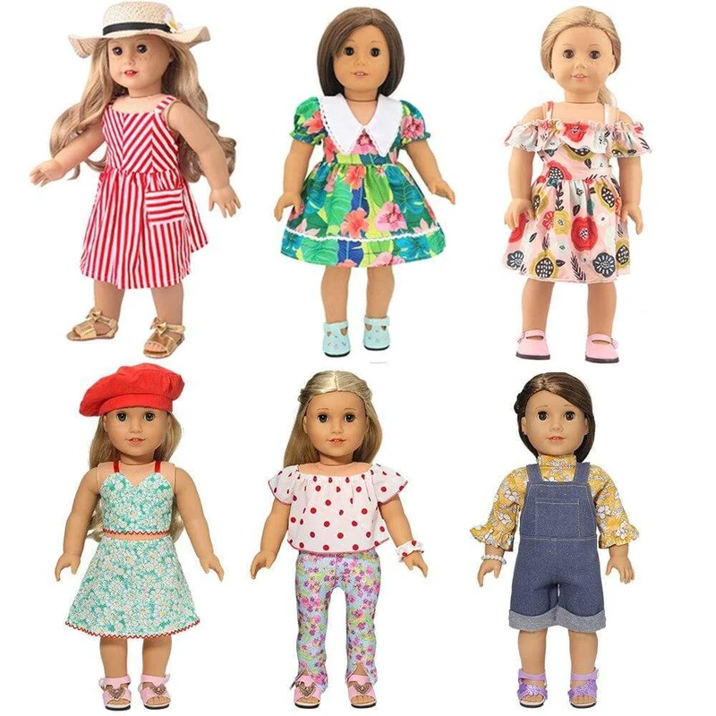 Kleidung für Puppen, Schleifenkleid, passend für 18–43 cm große Babyspielzeug-Neugeborenenpuppen und amerikanisches Puppenzubehör