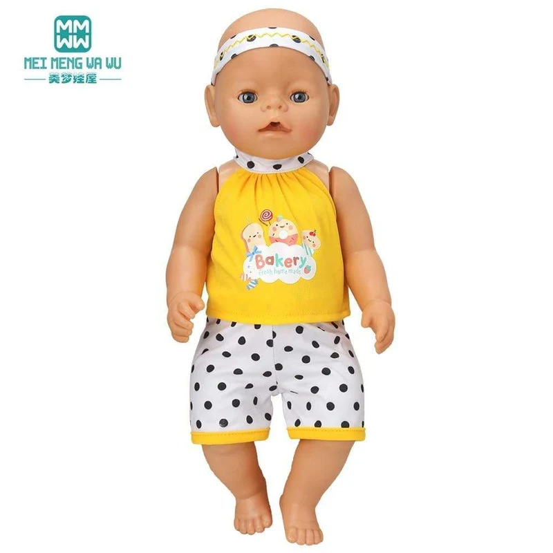 Kleidung für Puppen, Schleifenkleid, passend für 18–43 cm große Babyspielzeug-Neugeborenenpuppen und amerikanisches Puppenzubehör
