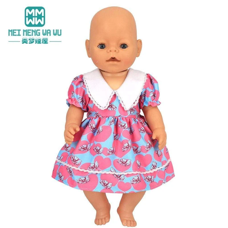 Kleidung für Puppen, Schleifenkleid, passend für 18–43 cm große Babyspielzeug-Neugeborenenpuppen und amerikanisches Puppenzubehör