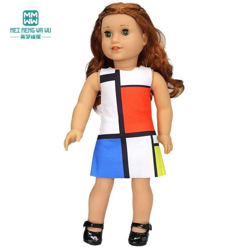 Kleidung für Puppen, Schleifenkleid, passend für 18–43 cm große Babyspielzeug-Neugeborenenpuppen und amerikanisches Puppenzubehör