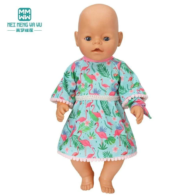 Kleidung für Puppen, Schleifenkleid, passend für 18–43 cm große Babyspielzeug-Neugeborenenpuppen und amerikanisches Puppenzubehör