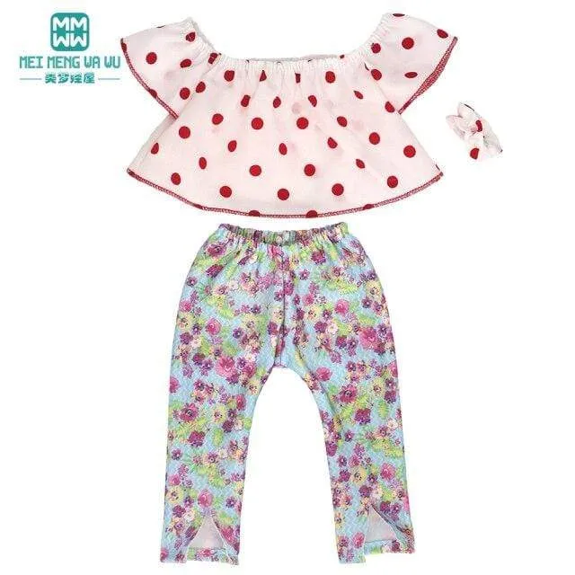Kleidung für Puppen, Schleifenkleid, passend für 18–43 cm große Babyspielzeug-Neugeborenenpuppen und amerikanisches Puppenzubehör
