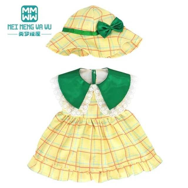 Kleidung für Puppen, Schleifenkleid, passend für 18–43 cm große Babyspielzeug-Neugeborenenpuppen und amerikanisches Puppenzubehör