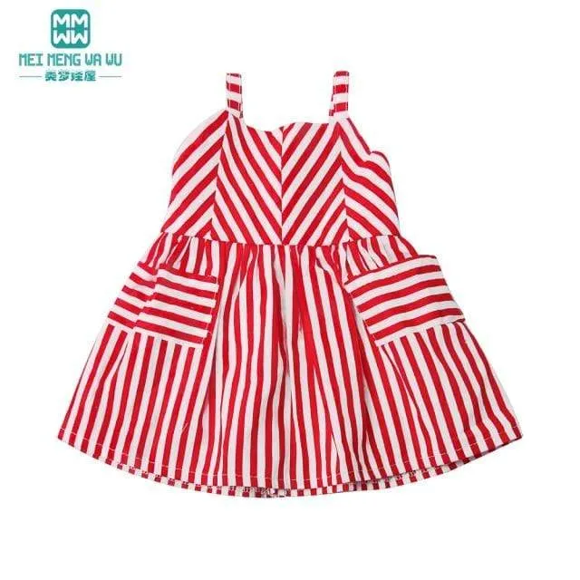 Kleidung für Puppen, Schleifenkleid, passend für 18–43 cm große Babyspielzeug-Neugeborenenpuppen und amerikanisches Puppenzubehör