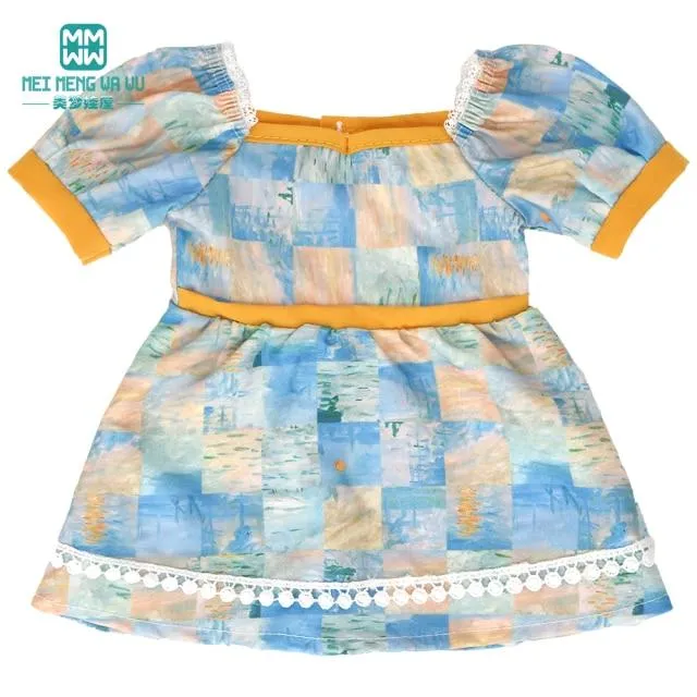 Kleidung für Puppen, Schleifenkleid, passend für 18–43 cm große Babyspielzeug-Neugeborenenpuppen und amerikanisches Puppenzubehör