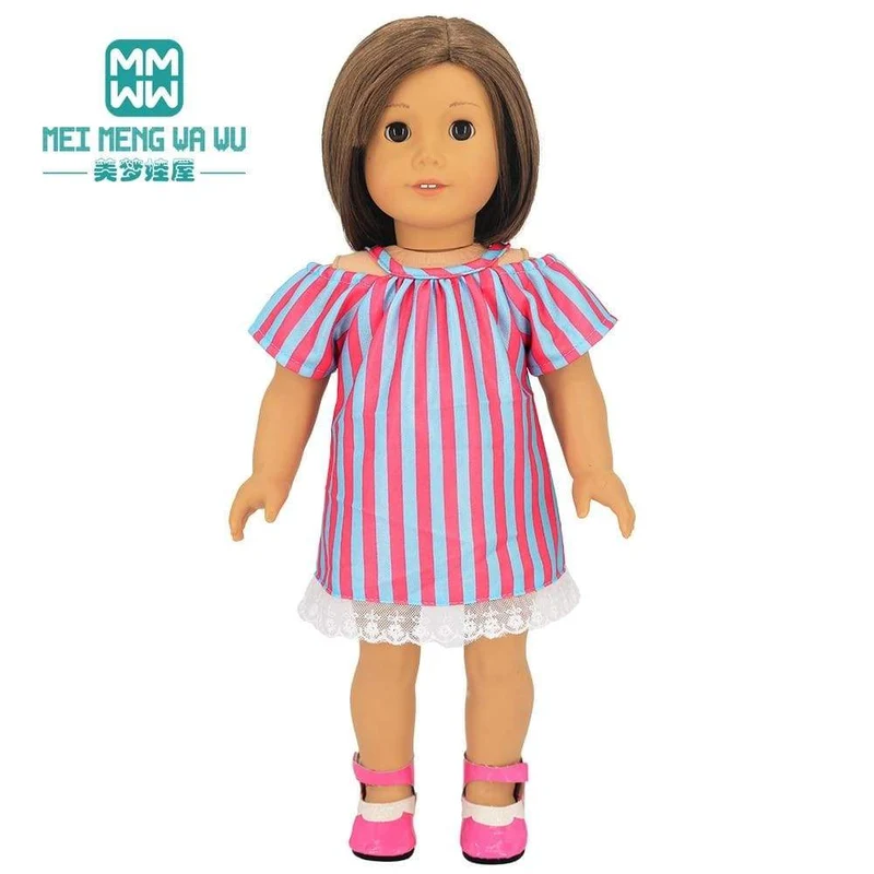 Kleidung für Puppen, Schleifenkleid, passend für 18–43 cm große Babyspielzeug-Neugeborenenpuppen und amerikanisches Puppenzubehör