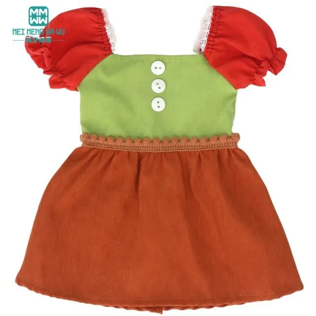 Kleidung für Puppen, Schleifenkleid, passend für 18–43 cm große Babyspielzeug-Neugeborenenpuppen und amerikanisches Puppenzubehör