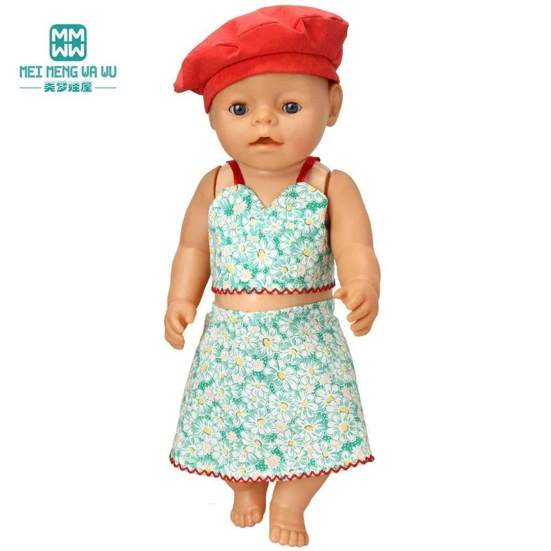 Kleidung für Puppen, Schleifenkleid, passend für 18–43 cm große Babyspielzeug-Neugeborenenpuppen und amerikanisches Puppenzubehör