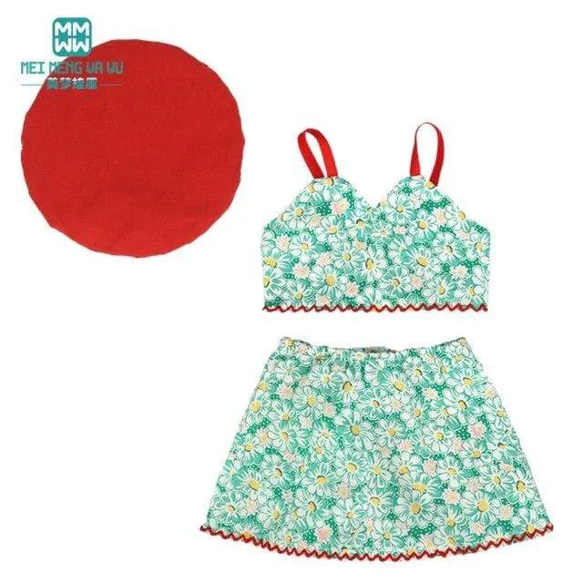 Kleidung für Puppen, Schleifenkleid, passend für 18–43 cm große Babyspielzeug-Neugeborenenpuppen und amerikanisches Puppenzubehör