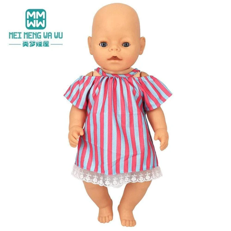 Kleidung für Puppen, Schleifenkleid, passend für 18–43 cm große Babyspielzeug-Neugeborenenpuppen und amerikanisches Puppenzubehör