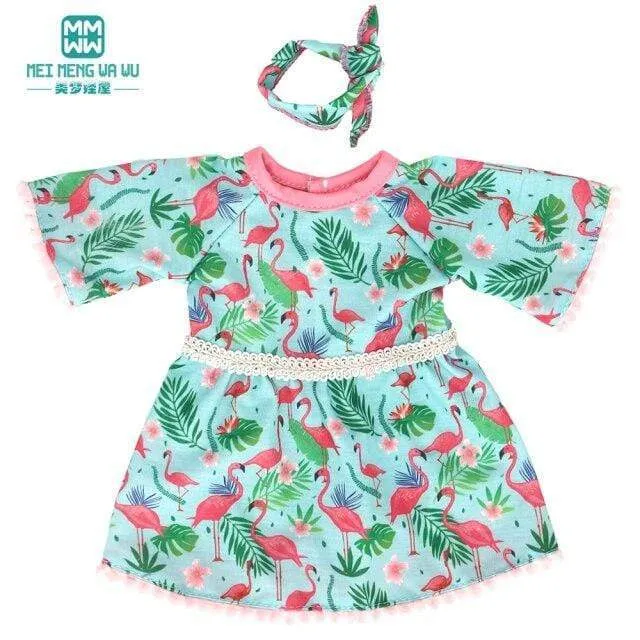 Kleidung für Puppen, Schleifenkleid, passend für 18–43 cm große Babyspielzeug-Neugeborenenpuppen und amerikanisches Puppenzubehör