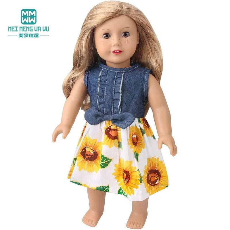 Kleidung für Puppen, Schleifenkleid, passend für 18–43 cm große Babyspielzeug-Neugeborenenpuppen und amerikanisches Puppenzubehör