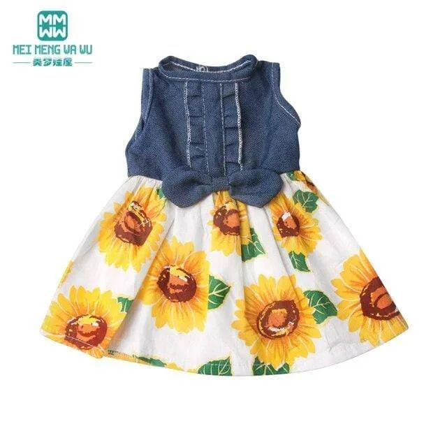 Kleidung für Puppen, Schleifenkleid, passend für 18–43 cm große Babyspielzeug-Neugeborenenpuppen und amerikanisches Puppenzubehör